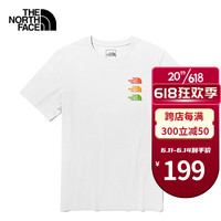 北面T恤男女情侣装春季新款时尚休闲运动服健身跑步透气舒适短袖 FN4/白色 S