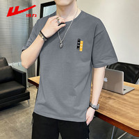 回力(Warrior)运动短袖t恤男纯棉夏季透气潮流百搭圆领上衣健身训练打底衫
