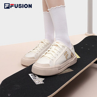 FILA FUSION斐乐潮牌一脚蹬帆布女鞋2023板鞋运动鞋