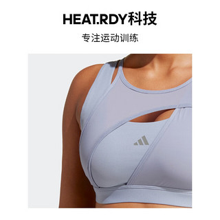 adidas阿迪达斯女透气凉爽干爽HIIT高间歇训练中强度运动健身内衣 银灰紫罗兰/金属融合蓝 ASB