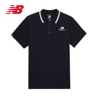 NEW BALANCE NB官方23新款男款舒适休闲百搭Polo衫短袖T恤 BK MT01983 2XL