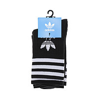 限尺码：adidas ORIGINALS 舒适透气 男女款LOGO运动短袜 三双装