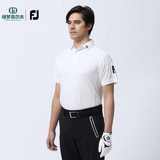 Footjoy夏季新款高尔夫服装男士休闲舒适golf短袖T恤抗菌速干POLO衫 白80483 M