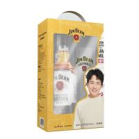 JIM BEAM 金宾 波本威士忌 1000ml 礼盒装(赠苏打水和杯子)
