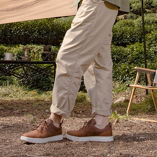 添柏岚（Timberland）官方男鞋23春新款板鞋休闲商务舒适透气A5Z1S A5Z1SW/中棕色 40