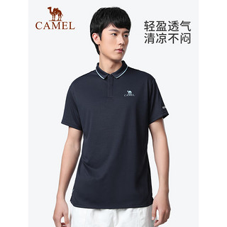 骆驼（CAMEL）速干短袖T恤POLO衫男女情侣款2023春夏季防晒运动速干衣 A13BAVV060，无际白，男 S