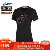 ASICS 亚瑟士 运动T恤女子透气跑步短袖舒适百搭上衣 2012C841-001 黑色 M