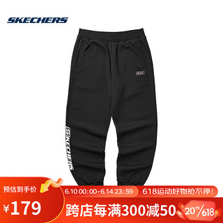 Skechers斯凯奇2023夏季男子休闲针织长裤百搭卫裤运动裤 L322M086-0018 碳黑 XXL