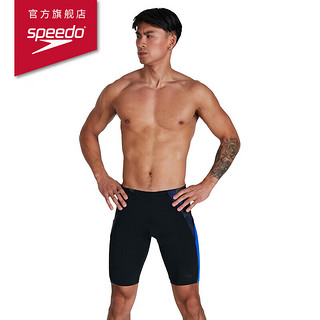 速比涛（Speedo）Eco环保系列抗氯修身及膝泳裤男 813444H037 黑色/蓝色（新）40