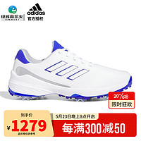 阿迪达斯（adidas）高尔夫球鞋男士23新款 ZG23系列有钉鞋 防水防滑球鞋 golf运动鞋 H03673 白/深蓝/灰 40