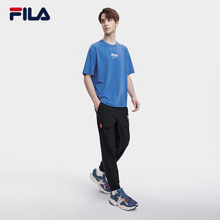 FILA 斐乐 官方短袖T恤情侣款2023夏时尚宽松圆领简约休闲上衣