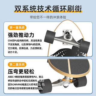 小状元陆地冲浪板儿童初学者成人专业slide陆冲板免蹬地滑板 梦幻海洋30寸CX7支架