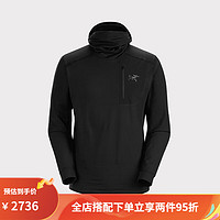 始祖鸟（ARC’TERYX） RHO LT  轻量速干 男子 连帽内层长袖上装 Black/黑色 S