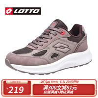 乐途（LOTTO）爆米花跑鞋防滑舒适真皮运动女鞋柔软缓震透气休闲鞋时尚老爹潮鞋 茱萸粉 37