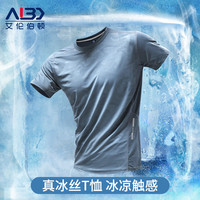 Alen Botun 艾伦伯顿 运动T恤男短袖速干衣夏季冰丝薄款跑步健身衣服弹力打底衫上衣 速干透气网眼 2XL