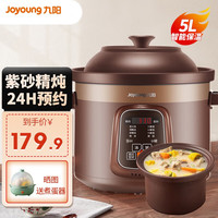 九阳(Joyoung)电炖锅家用电炖盅5L大容量紫砂内胆预约电砂锅智能定时精炖煮粥煲汤锅 5L紫砂电炖锅