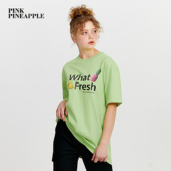 PINKPINEAPPLE女装短袖t恤女2023年夏季新款韩版潮百搭小众设计宽松版白色上衣