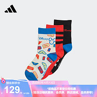 adidas阿迪达斯官方男小童新款运动短筒袜子IB6776 黑色/红色/白色 KM