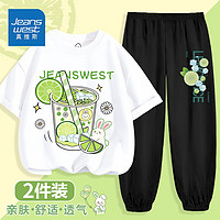 JEANSWEST 真维斯 儿童速干短袖长裤2件套