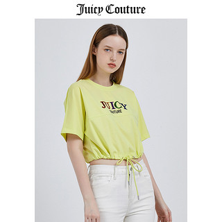 juicy couture橘滋短袖T恤女夏季新款时尚减龄圆领短款半袖上衣女 白色 XL