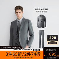 VICUTU/威可多22新款男士商务通勤套装西服羊毛混纺婚礼西装 西服上衣 深灰色 185/104B