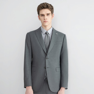 VICUTU/威可多22新款男士商务通勤套装西服羊毛混纺婚礼西装 西服上衣 深灰色 185/104B