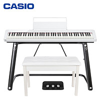 CASIO 卡西欧 PX-S1000WE 电钢琴 88键重锤 白色 时尚架+三踏板+官方标配