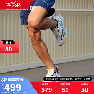 saucony 索康尼 TIDE浪潮跑步鞋男鞋减震夏季透气跑鞋运动鞋子男女同款 白黑黄1（男女同款） 42