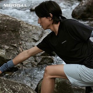 迈乐（Merrell）速干t恤男士户外跑步健身训练吸湿排汗透气弹力宽松舒适短袖上衣 MC2239003-2黑色 L