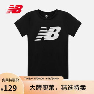 new balance NB官方2021新款男款MT03919简约时尚LOGO舒适圆领T恤 BK MT03919 M