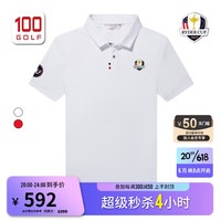 RYDER CUP莱德杯高尔夫服装男装短袖T恤23新品朱地弹力快干运动T恤男 白色 L