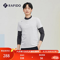 Rapido 雳霹道 夏季男子高品质丝光棉印花短袖T恤衫CN2442S40 浅灰色 175/92A L