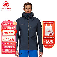 MAMMUT 猛犸象 Nordwand 男保暖舒适弹性实用硬壳夹克防风春秋运动外套上衣新款户外露营冲锋衣 5924暗夜黑色 S