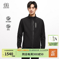 KOLON SPORT 可隆软壳夹克 男子陈坤同款户外休闲运动防水面料防风弹力外套 LHJK2SN157-BL 黑 180/XL