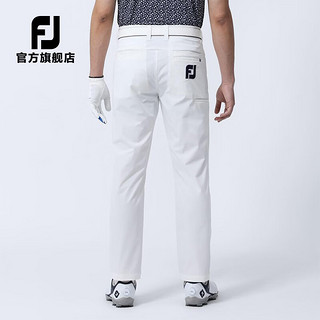 Footjoy高尔夫新款男士运动舒适吸湿防紫外线透气排汗弹力速干golf长裤 白80525 L