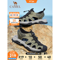 CAMEL 骆驼 2023夏季新款户外休闲凉鞋男运动防滑包头软底舒适沙滩鞋 G13M076011绿/黑 38