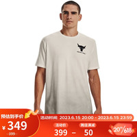 安德玛 UNDERARMOUR)春夏Project Rock强森男子训练运动短袖T恤1378906 白色130 XL