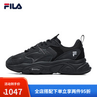 斐乐（FILA）火星鞋二代女鞋跑步鞋老爹鞋软底运动鞋轻便减震厚底鞋女 黑-BK 35.5
