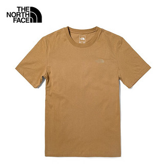 北面（The North Face）T恤男装春夏新款户外运动服时尚舒适简约半袖透气吸湿快干轻薄T恤 173/卡其色 L