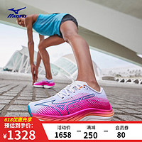 美津浓（MIZUNO）跑步鞋男女 马拉松竞速PB跑鞋运动鞋跑鞋 021/白色/暗蓝色/紫红色 38.5
