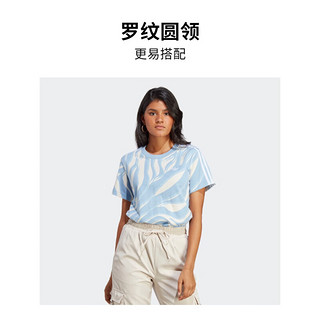 adidas阿迪达斯官方三叶草女装春季运动上衣圆领短袖T恤IJ8193 天蓝 A/XS