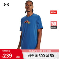 安德玛 UNDERARMOUR)春夏库里Curry Splash男子篮球运动短袖T恤1376803 蓝色481 XL