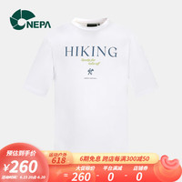 NEPA耐葩户外23年夏季新品男女款运动休闲字母短袖T恤7JD5370 雪白色 170/88A