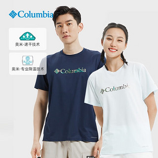 哥伦比亚（Columbia）T恤男士2023春夏季新款户外休闲降温凉爽圆领短袖速干上衣AE0543 AE0543101 S