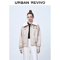 URBAN REVIVO 女款毛绒厚派克外套 WV43S1EN2002