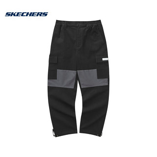 Skechers斯凯奇漫步系列男子撞色工装裤 L422M153-0018 碳黑 S