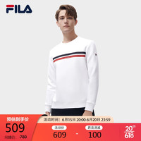 FILA 斐乐 官方男子卫衣2023春季时尚圆领商务男装上衣休闲针织套头衫