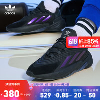 adidas 阿迪达斯 官方三叶草OZELIA男女经典运动复古老爹鞋 黑/蓝 36(220mm)