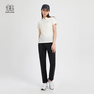 KOLON SPORT可隆女款短袖POLO衫网孔透汽运动T恤 奶白色MK 165/M