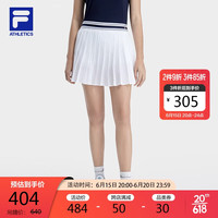 FILA斐乐官方女子梭织短裙2023夏季宽松百褶网球运动半身裙